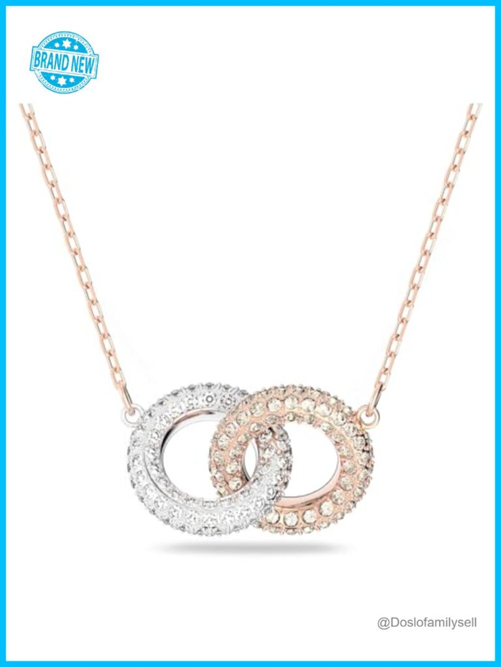 Rose Gold Plated Crystal Necklace and Earrings Set with Pavé Accents
